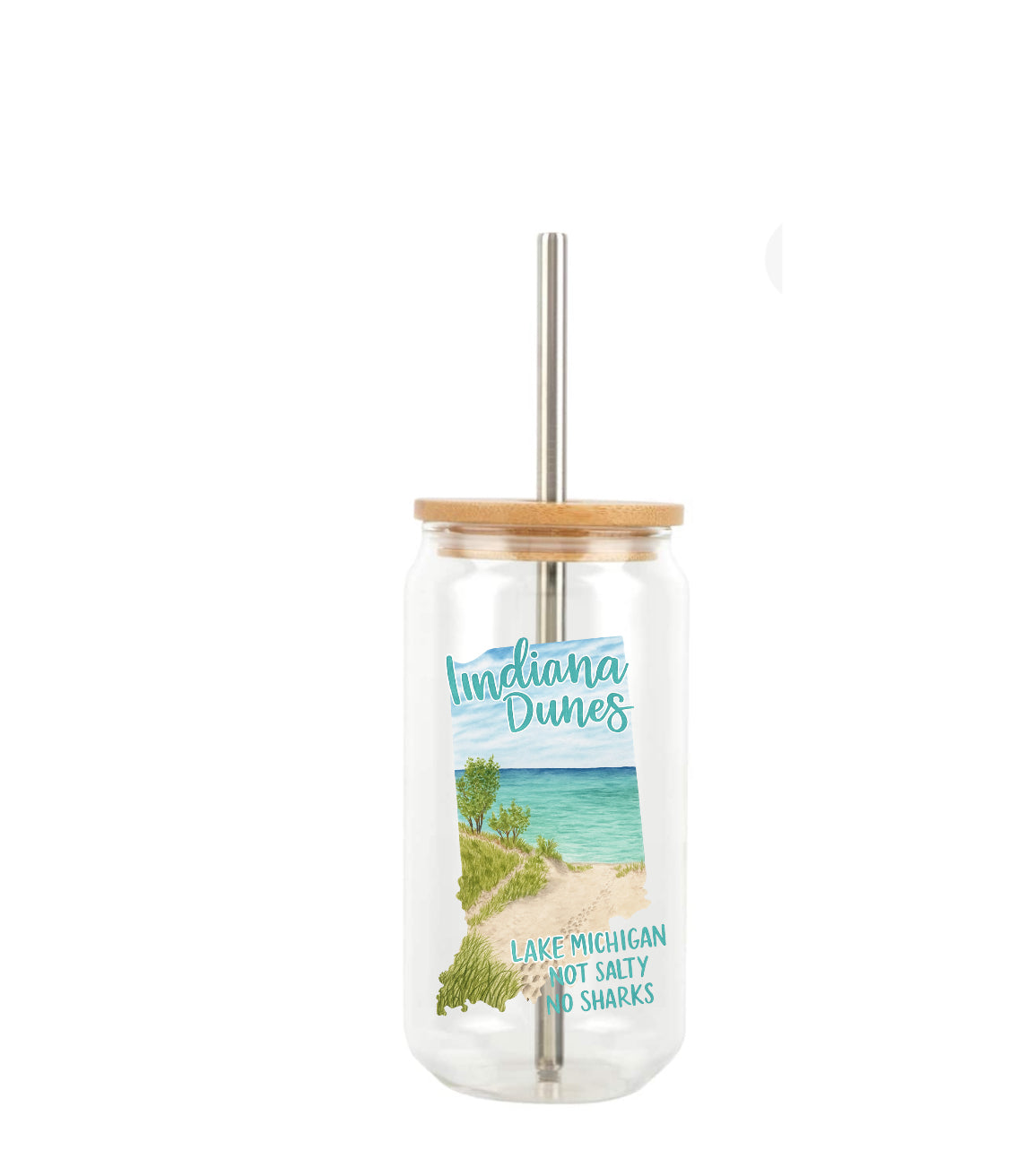 Not Salty No Sharks glass tumbler