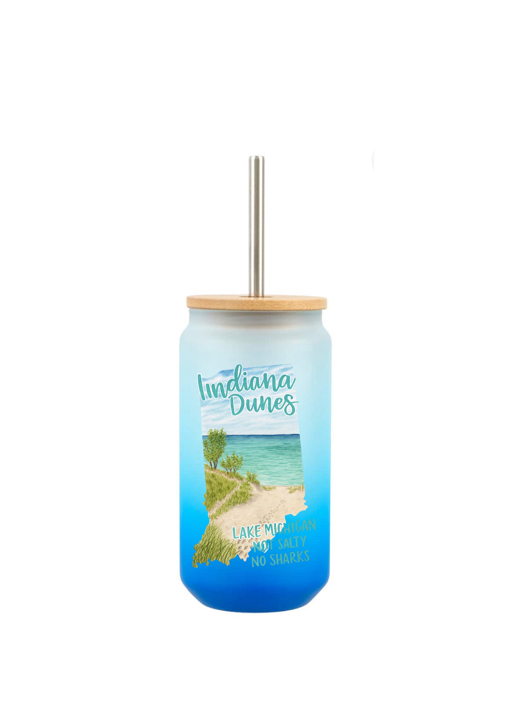 Not Salty  No Sharks glass tumbler
